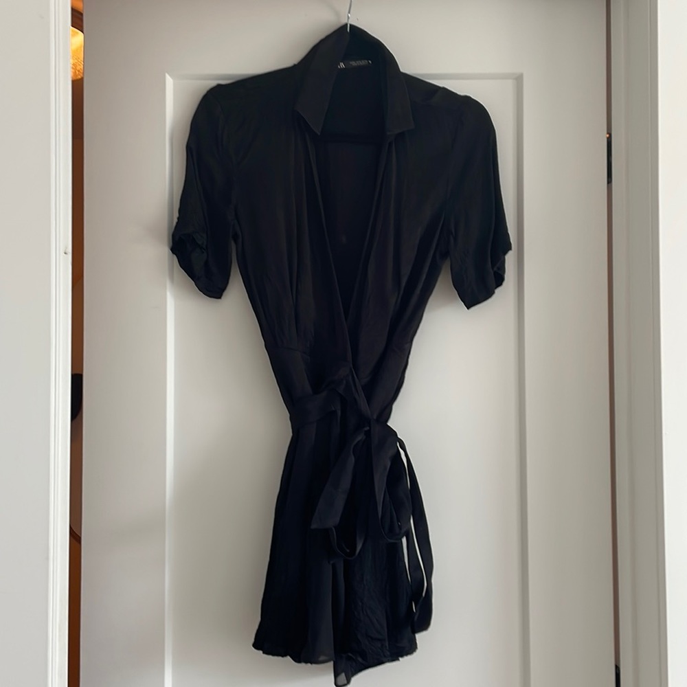 Zara shirt sleeve silk dress